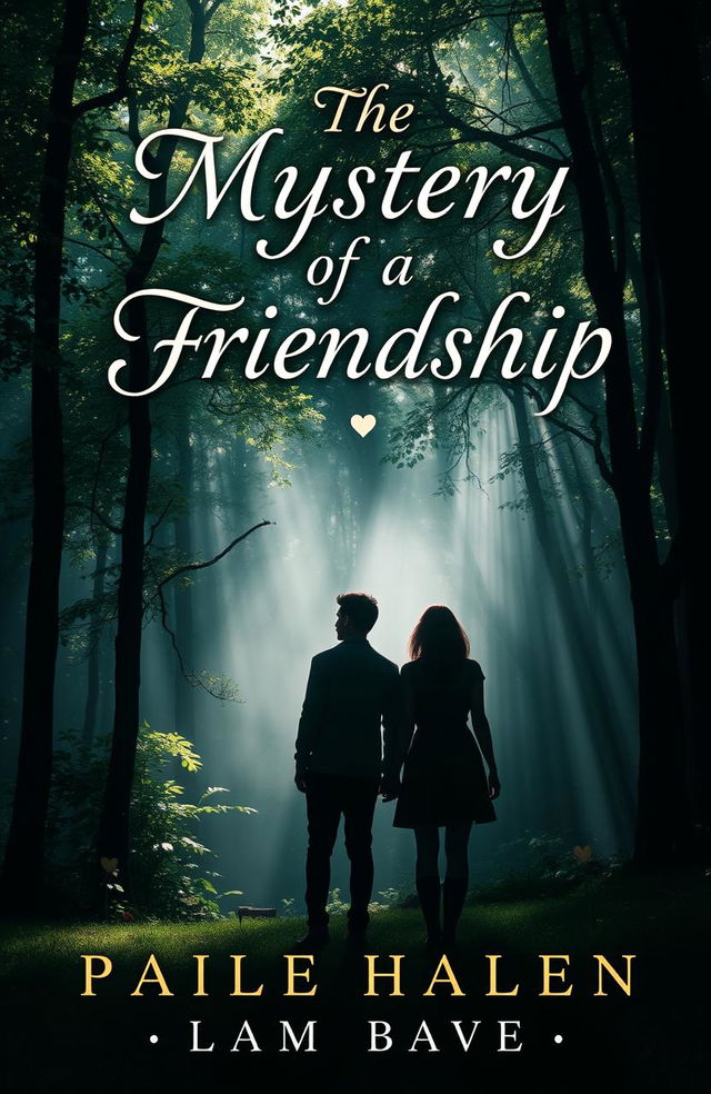 A captivating book cover design for a novel titled 'The Mystery of a Friendship'