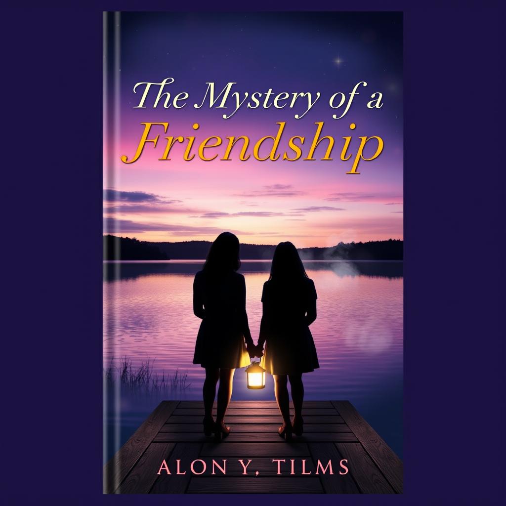 A beautiful book cover design for a novel titled 'The Mystery of a Friendship'