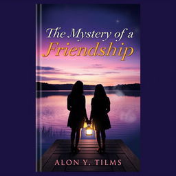 A beautiful book cover design for a novel titled 'The Mystery of a Friendship'