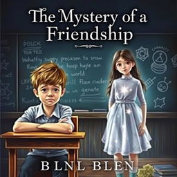 A striking book cover for the novel titled 'The Mystery of a Friendship'