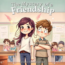 A captivating book cover for a novel titled 'The Mystery of a Friendship'