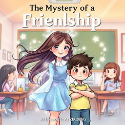 A captivating book cover for a novel titled 'The Mystery of a Friendship'