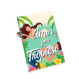 A romantic and lively book cover design for 'Amor por Tropieso'