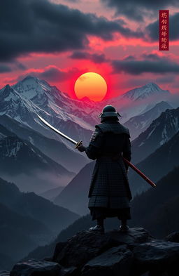 A digital book cover featuring the breathtaking mountains of eastern Japan with majestic snowy peaks under a moody twilight atmosphere