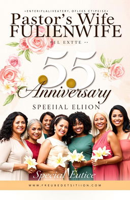 A beautifully designed cover for the 55th anniversary special edition of the Pastor's Wife Fellowship