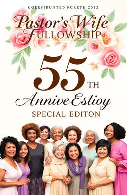 A beautifully designed cover for the 55th anniversary special edition of the Pastor's Wife Fellowship