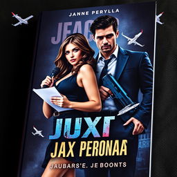 An engaging book cover design depicting the intense love story of Electra Berylla, a strikingly beautiful news anchor specializing in crime news, and Jax Petronas, a dashing and ruthless mafia leader
