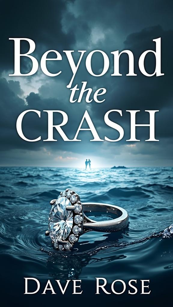 A dramatic and emotional book cover design for 'Beyond the Crash