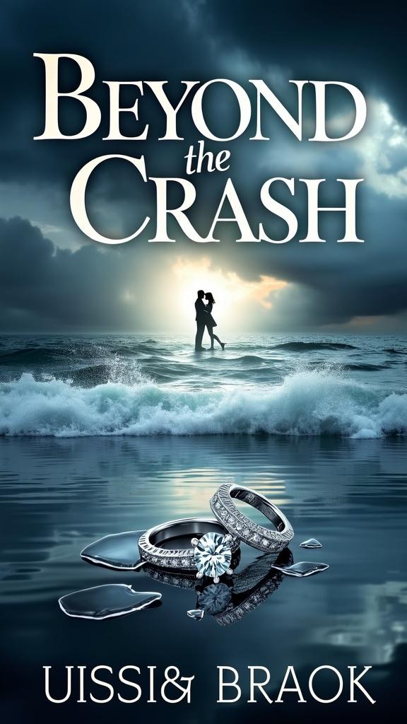 A captivating book cover design for 'Beyond the Crash,' illustrating the poignant romance between Dave and Rose juxtaposed with tragedy