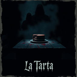 A chilling and enigmatic poster for a short psychological horror film titled 'La Tarta'