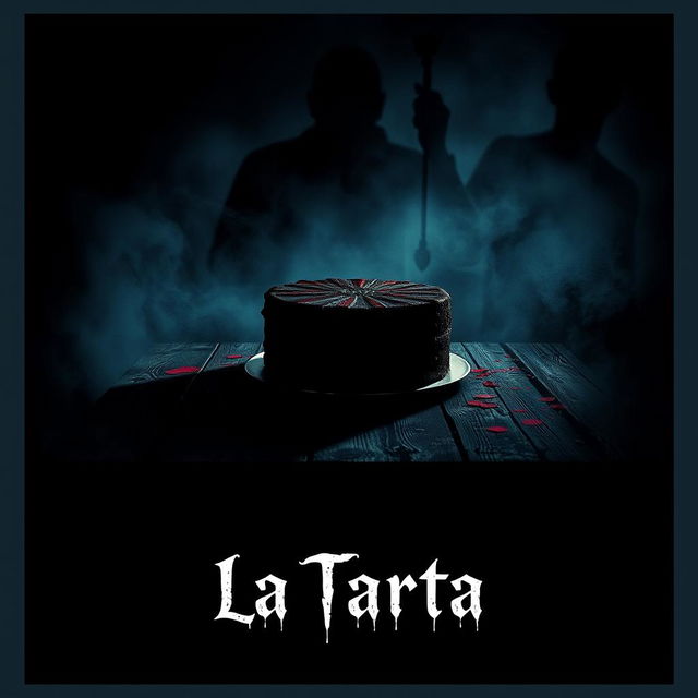 A chilling and enigmatic poster for a short psychological horror film titled 'La Tarta'