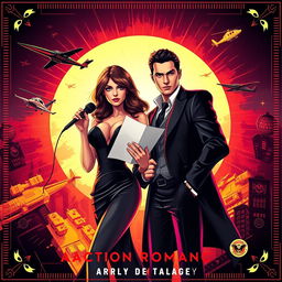 An eye-catching book cover illustrating the love story of Electra Berylla, a beautiful, cute, and charming news anchor who specializes in crime news, and Jax Petronas, a handsome and dashing mafia leader