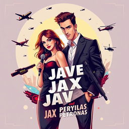 An eye-catching book cover illustrating the love story of Electra Berylla, a beautiful, cute, and charming news anchor who specializes in crime news, and Jax Petronas, a handsome and dashing mafia leader