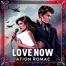 A captivating book cover showcasing the love story of a beautiful and attractive news anchor, renowned for her crime news reporting, and a cruel yet dashing mafia group leader whose crimes she sets out to unveil
