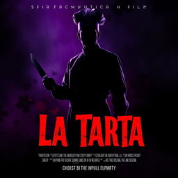 A promotional poster for a short psychological horror film titled "La Tarta"
