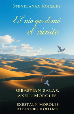 A book cover featuring the title 'El niño que domó el viento' prominently displayed at the top in an elegant, bold font