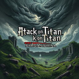 A striking book cover for the theme 'Attack on Titan: The Ruins of Shiganshina'
