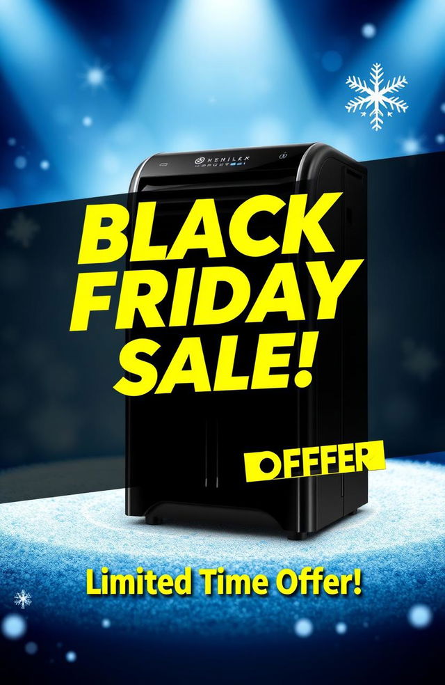 A realistic promotional cover for a single air conditioner on sale for Black Friday