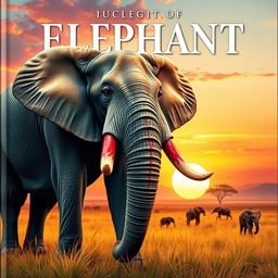 A powerful and majestic bull elephant standing tall in a vibrant savannah landscape, showcasing its impressive size and strength