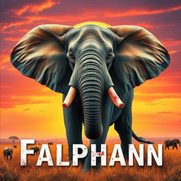 A powerful and majestic bull elephant standing tall in a vibrant savannah landscape, showcasing its impressive size and strength