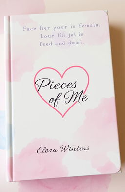 A beautifully designed book cover for 'Pieces of Me' by Elora Winters, featuring a dreamy abstract background that symbolizes love and healing