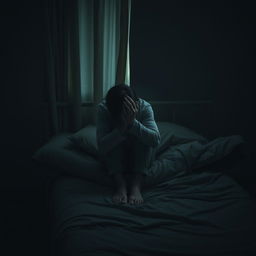 A poignant and introspective portrayal of a person illustrating deep feelings of brokenness and depression