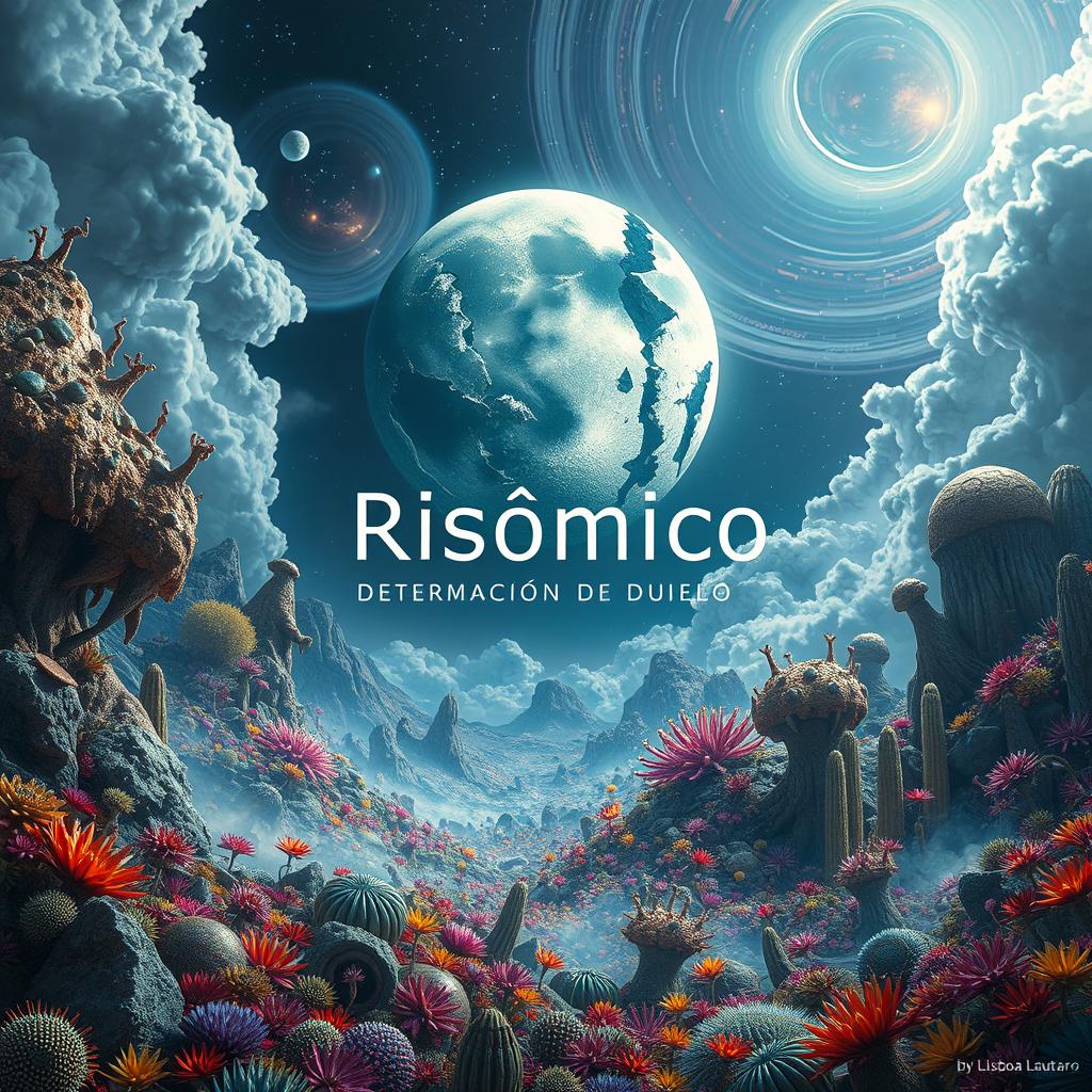 A mesmerizing and imaginative scene titled 'Risómico: Determinación de Duelo', authored by Lisboa Lautaro