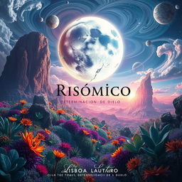 A captivating and otherworldly scene titled 'Risómico: Determinación de Duelo', created by Lisboa Lautaro