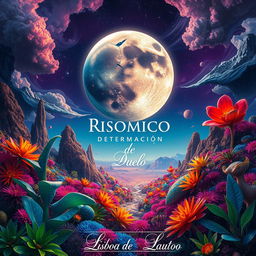 A captivating and otherworldly scene titled 'Risómico: Determinación de Duelo', created by Lisboa Lautaro