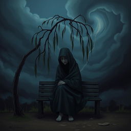 A poignant piece of art depicting deep sadness, illustrated in a surreal style