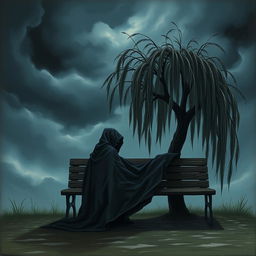 A poignant piece of art depicting deep sadness, illustrated in a surreal style