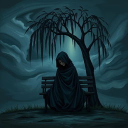 A poignant piece of art depicting deep sadness, illustrated in a surreal style