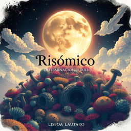 An imaginative illustration titled 'Risómico: Determinación de Duelo', attributed to the author Lisboa Lautaro, whose name is elegantly positioned at the bottom