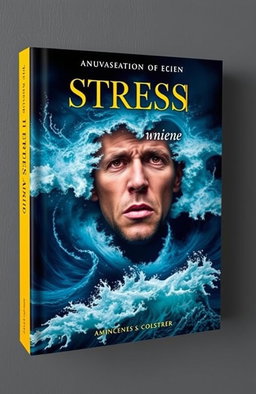 A visually striking book cover featuring a person experiencing intense stress, their face showing a mixture of anxiety and turmoil