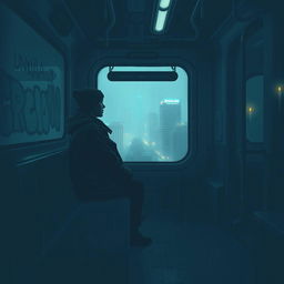 An evocative graphic art piece that embodies profound sadness while exuding a cool, artistic vibe