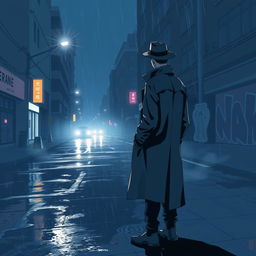 A strikingly melancholic graphic art illustration that conveys deep sadness through a cool, contemporary aesthetic
