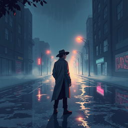 A strikingly melancholic graphic art illustration that conveys deep sadness through a cool, contemporary aesthetic