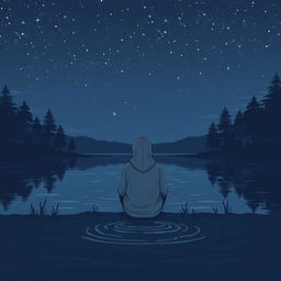 A deeply melancholic graphic art piece that combines elements of loneliness and sadness with a cool artistic style