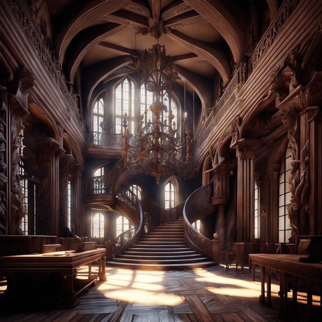 An ultra-high-definition, hyper-realistic 3D render of the interior of an ancient European castle