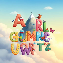 An imaginative and colorful representation of the alphabet, where each letter is artistically designed and illustrated with unique features