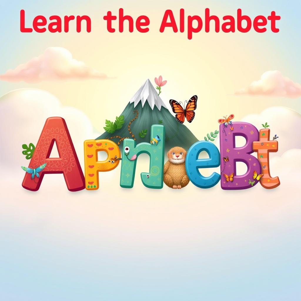 An imaginative and colorful representation of the alphabet, where each letter is artistically designed and illustrated with unique features