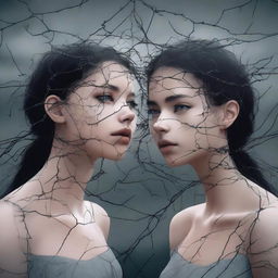 A digital art image depicting the story of two girl best friends torn apart by lies