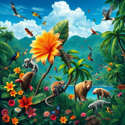 A stunning visual representation of the biodiversity of the Philippines, highlighting its rich ecosystems and the looming threat of extinction