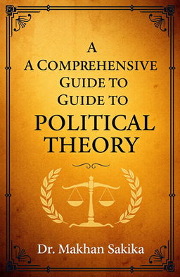 A detailed and visually appealing book cover design for 'A Comprehensive Guide to Political Theory' by Dr