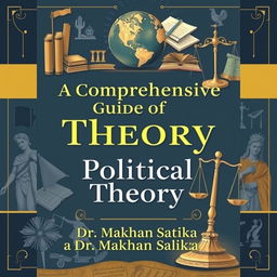 A detailed cover design for a comprehensive guide to political theory authored by Dr