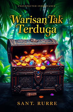 A captivating novel cover for a book titled 'Warisan Tak Terduga' (Unexpected Inheritance)