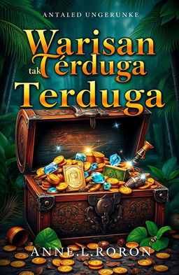 A captivating novel cover for a book titled 'Warisan Tak Terduga' (Unexpected Inheritance)