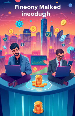 A visually striking editorial illustration that encapsulates the theme of financial freedom through AI