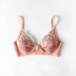 A beautifully designed bra, showcasing intricate lace patterns and delicate embroidery