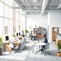 An organized and professional depiction of a modern administrative office environment